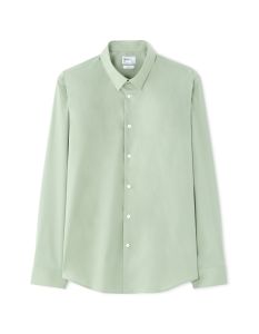 Chemise slim en coton stretch - sauge