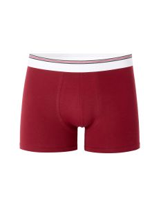 Boxer coton stretch ceinture contrastée - rouge