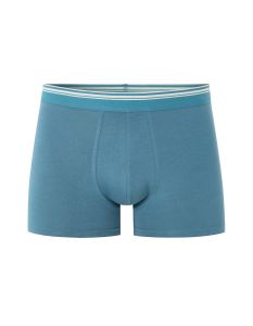 Boxer coton stretch ceinture contrastée - bleu
