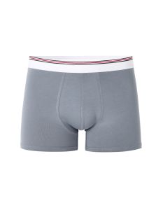 Boxer coton stretch ceinture contrastée - bleu denim