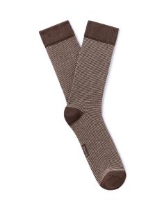 Chaussettes hautes à rayures - marron
