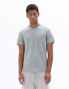 T-shirt regular col rond 100% coton - gris bleu