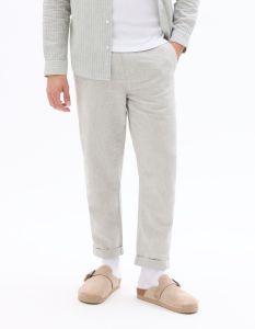 Pantalon straight en lin et coton - vert
