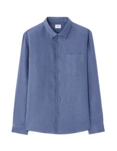 Chemise regular 100% lin - bleu foncé