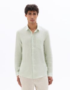 Chemise regular 100% lin - vert clair