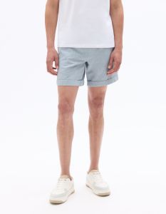 Bermuda en lin et coton - bleu
