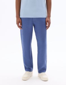 Pantalon straight 100% lin - bleu foncé