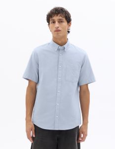 Chemisette regular oxford 100% coton - bleu