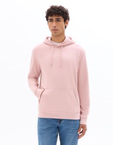 Sweat regular à capuche 100% coton - rose clair