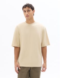 T-shirt oversize col rond - beige clair