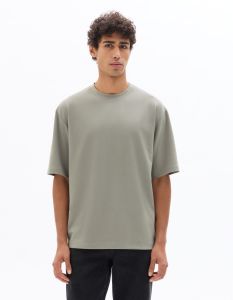 T-shirt oversize col rond - gris taupe