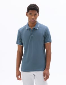Polo piqué regular 100% coton - bleu foncé