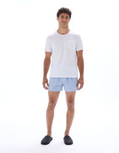 Pyjama t-shirt et caleçon 100% coton - bleu