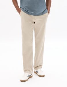 Pantalon chino straight en coton stretch longueur standard - beige