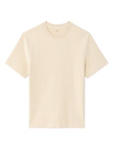 T-Shirt boxy col rond 100% coton reliéfé - beige