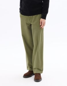 Pantalon chino loose 100% coton - kaki