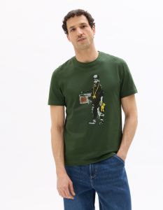 Banksy - T-shirt homme vert