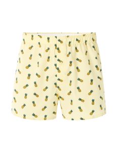 Caleçon 100% coton à motif ananas - jaune