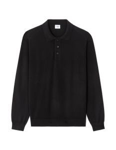 Pull regular col polo - noir