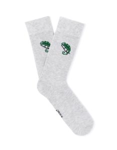Chaussettes hautes motif caméléon - gris