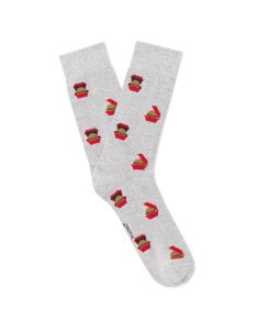 Chaussettes à motifs burger - gris clair
