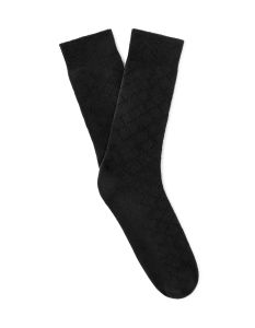 Chaussettes hautes motif losanges - noir