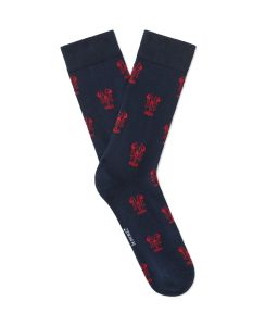 Chaussettes hautes motif homard - marine