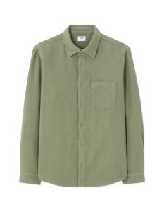 Chemise regular effet gaufré - kaki