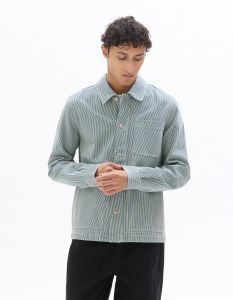 Veste rayée à 3 poches - bleu clair