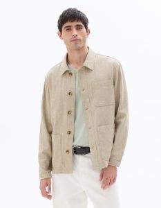 Veste multipoches en lin et coton - écru