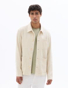 Veste multipoches en lin et coton - écru
