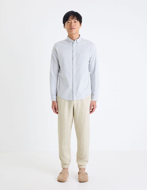 Pantalon jogger en lin - écru