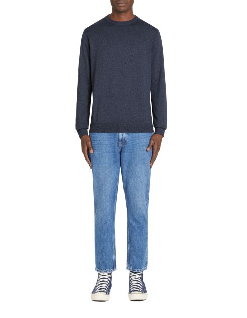 Sweat col rond 100% coton - marine