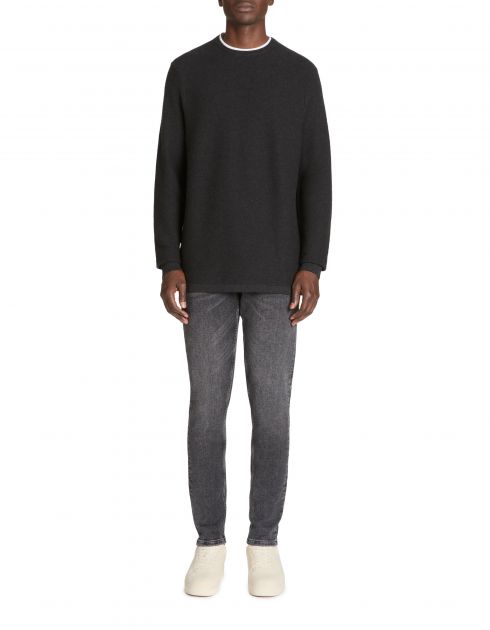 Pull col rond 100% coton - anthracite
