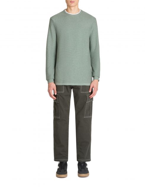 Pull col rond 100% coton - vert