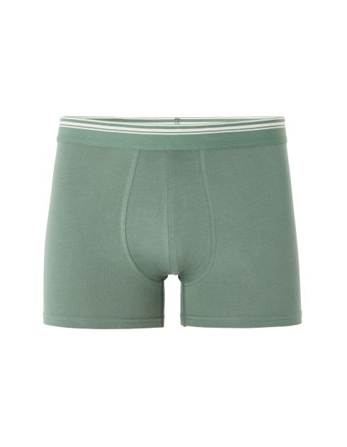 Boxer coton stretch ceinture contrastée - vert