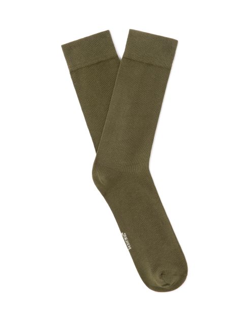 Chaussettes hautes en coton stretch - vert kaki