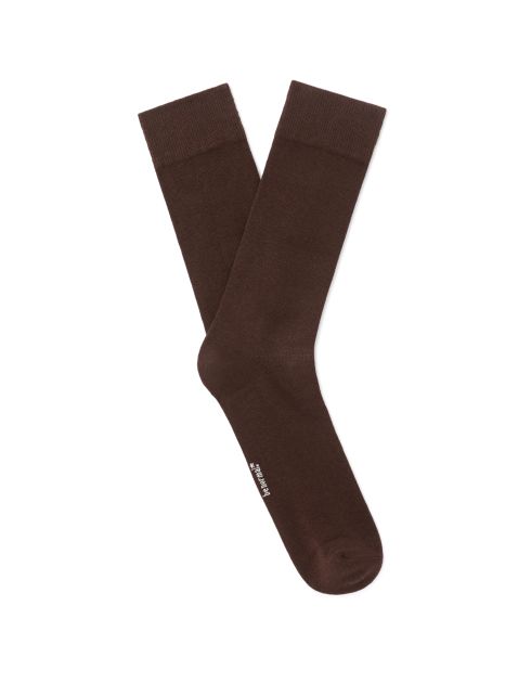 Chaussettes hautes en coton stretch - marron foncé