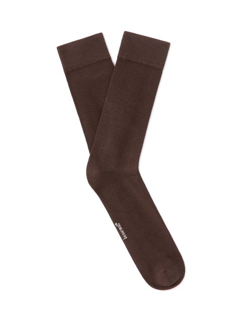 Chaussettes hautes en coton stretch - marron foncé