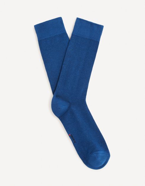 Chaussettes hautes coton - bleu