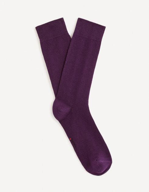 Chaussettes hautes coton - violet