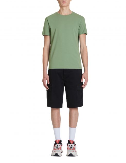 T-shirt col rond en coton stretch - vert
