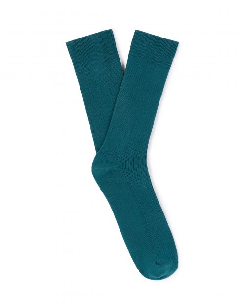 Chaussettes hautes sport en coton stretch - bleu