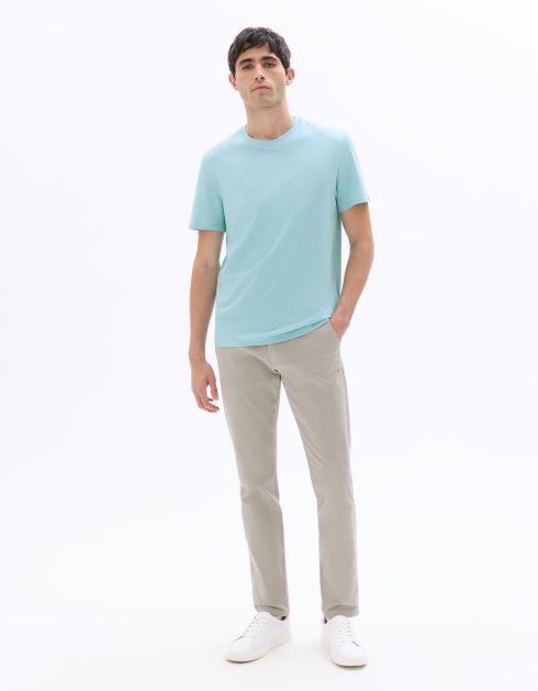 Pantalon chino slim en coton stretch longueur standard - gris clair