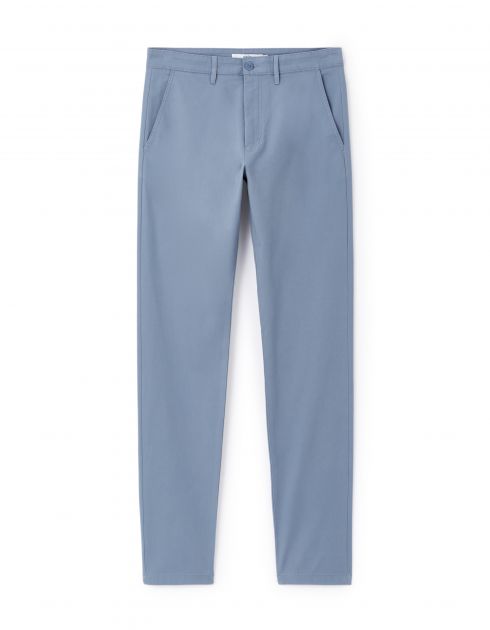 Pantalon chino slim en coton stretch - bleu clair