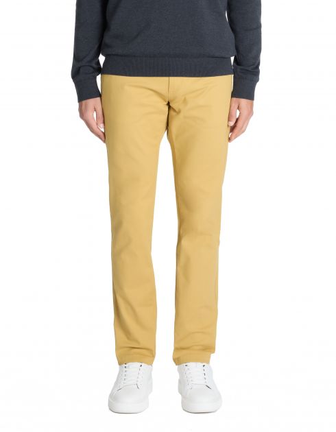 Pantalon chino slim en coton stretch - jaune