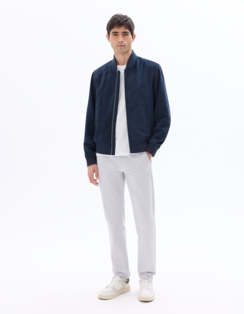 Pantalon chino slim en coton stretch longueur standard - bleu clair