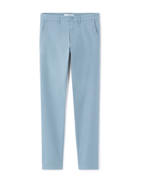 Pantalon chino slim en coton stretch longueur standard - bleu moyen