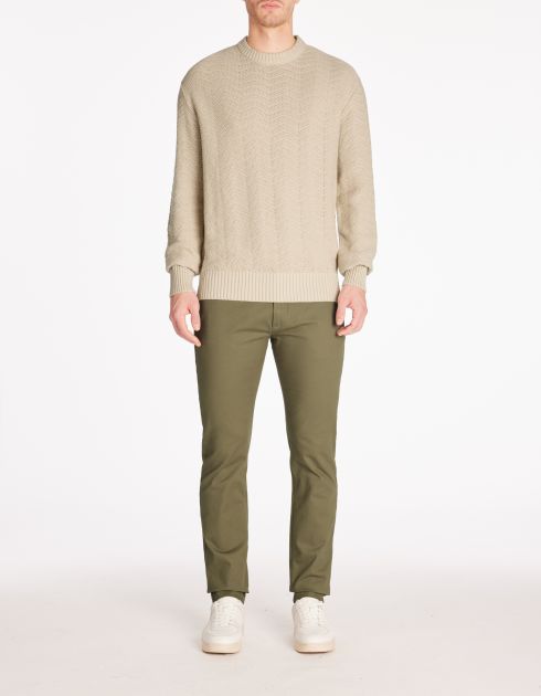 Pantalon chino slim 100% coton stretch - marron