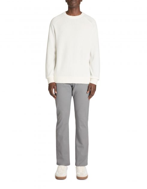 Pantalon chino straight en coton stretch - gris